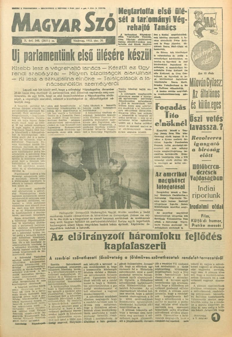 Magyar Szó, 10. évf. 1953. december 20. 348. sz. 1–14. oldal