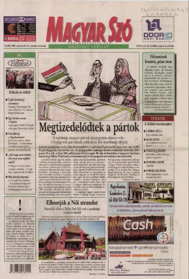 Magyar Szó, 67. évf. 2010. március 20. – 21. 65. sz. 1–48. oldal