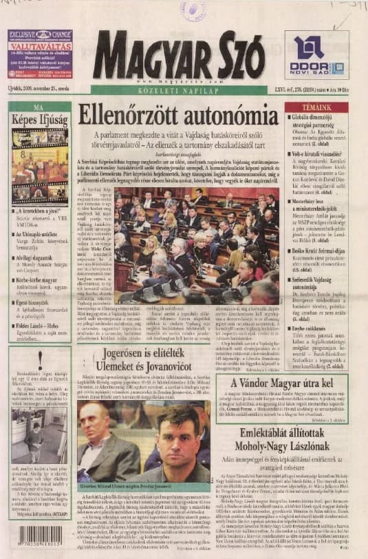 Magyar Szó, 66. évf. 2009. november 25. 276. sz. 1–20. oldal