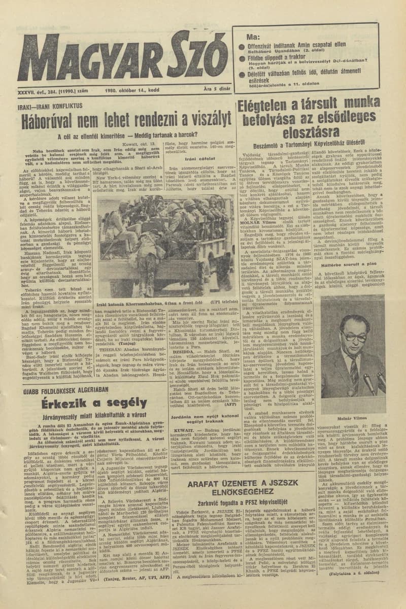 Magyar Szó, 37. évf. 1980. október 14. 284. sz. 1–20. oldal