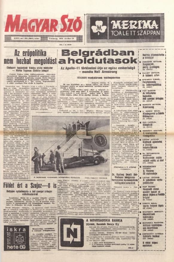 Magyar Szó, 26. évf. 1969. október 19. 289. sz.