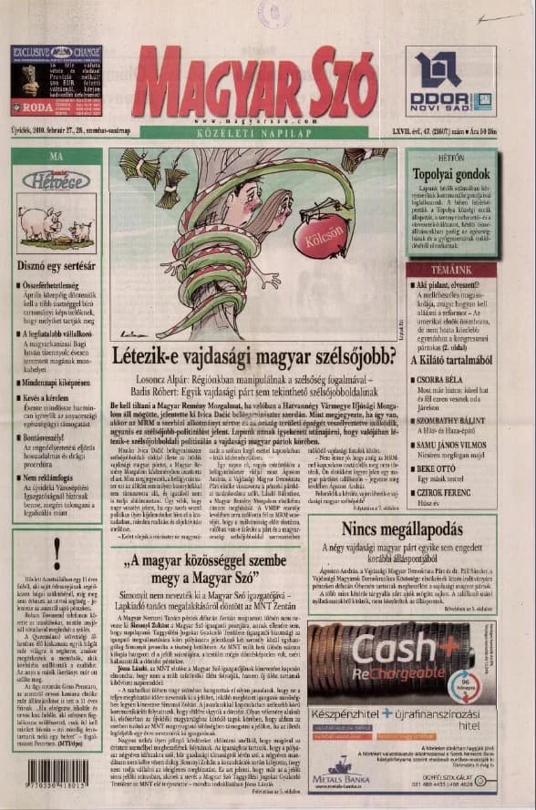 Magyar Szó, 67. évf. 2010. február 27. – 28. 47. sz. 1–48. oldal