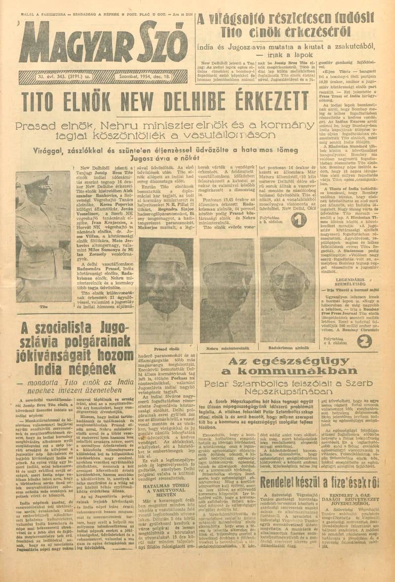 Magyar Szó, 11. évf. 1954. december 18. 343. sz. 1–8. oldal
