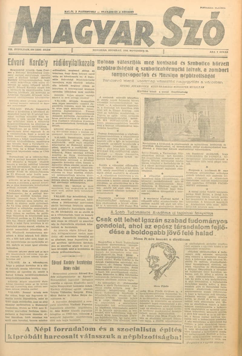 Magyar Szó, 7. évf. 1950. november 25. 230. sz. 1–4. oldal