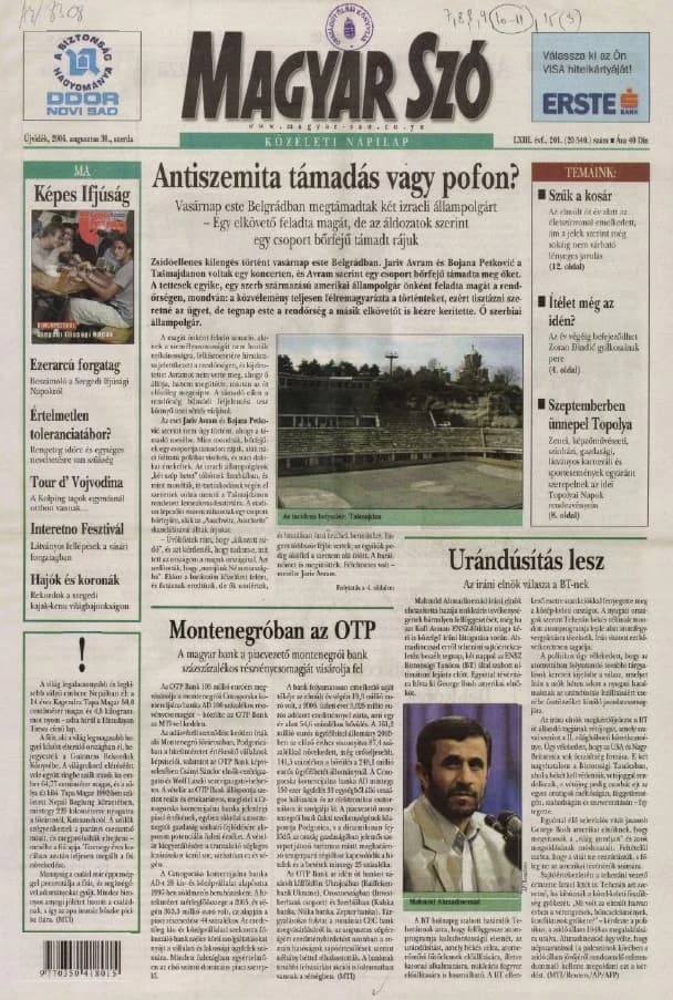 Magyar Szó, 63. évf. 2006. augusztus 30. 201. sz. 1–20. oldal