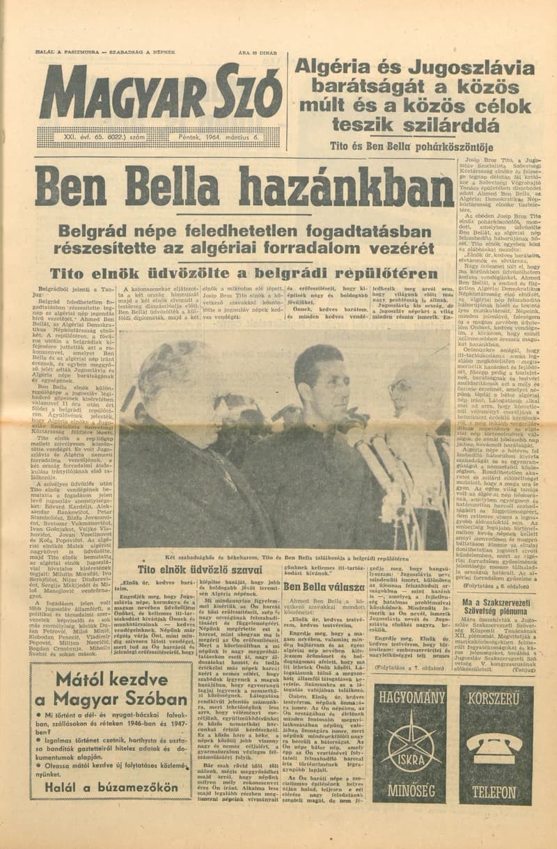 Magyar Szó, 21. évf. 1964. március 6. 65. sz. 1–16. oldal