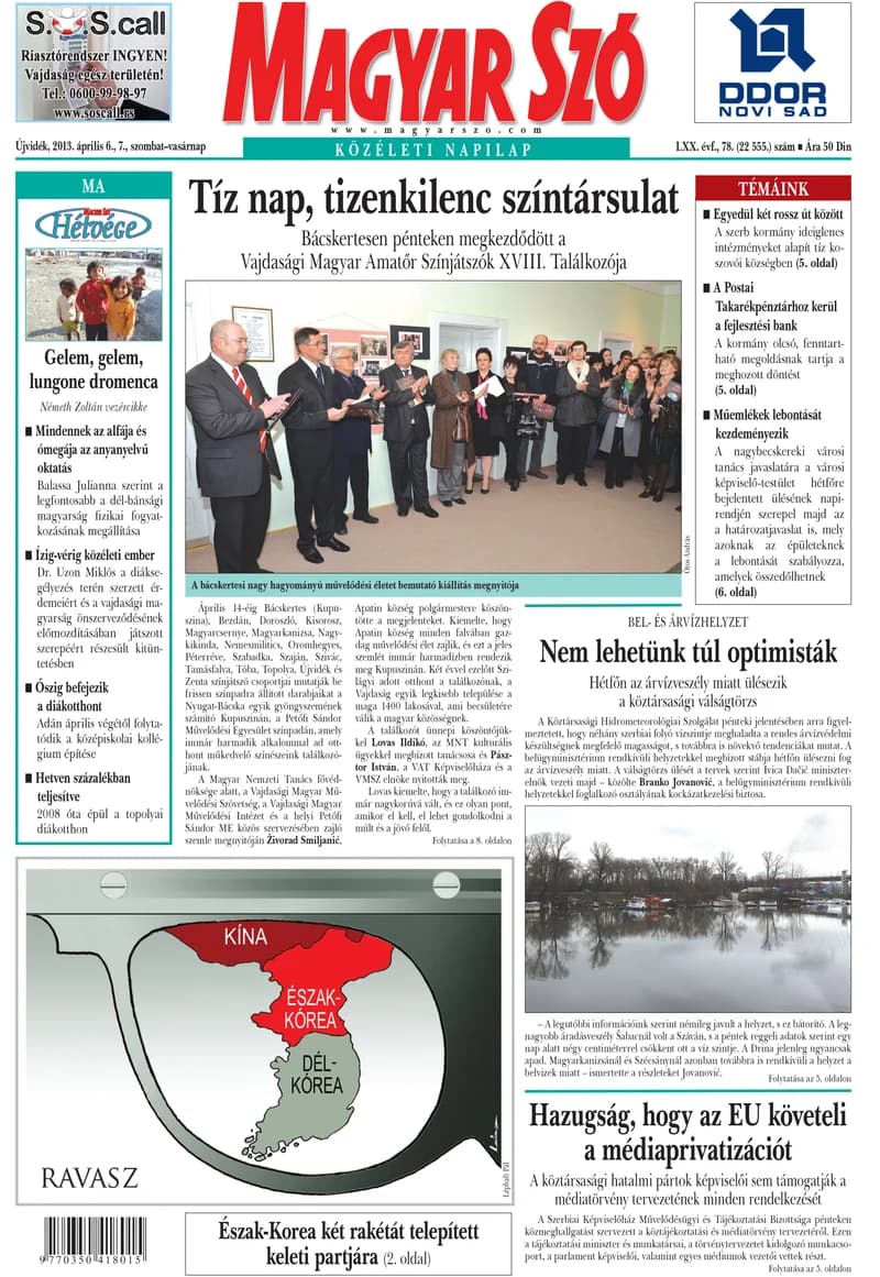 Magyar Szó, 70. évf. 2013. április 6. – 7. 78. sz. 1–48. oldal