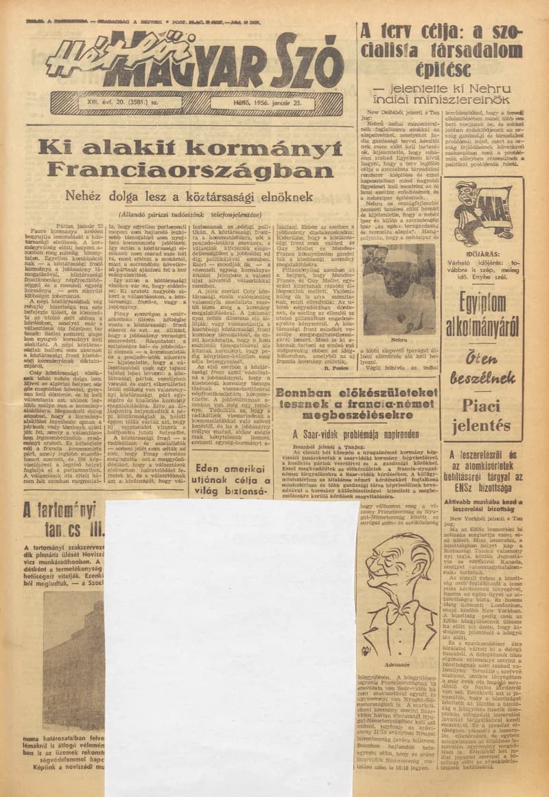 Magyar Szó, 13. évf. 1956. január 23. 20. sz. 1–6. oldal