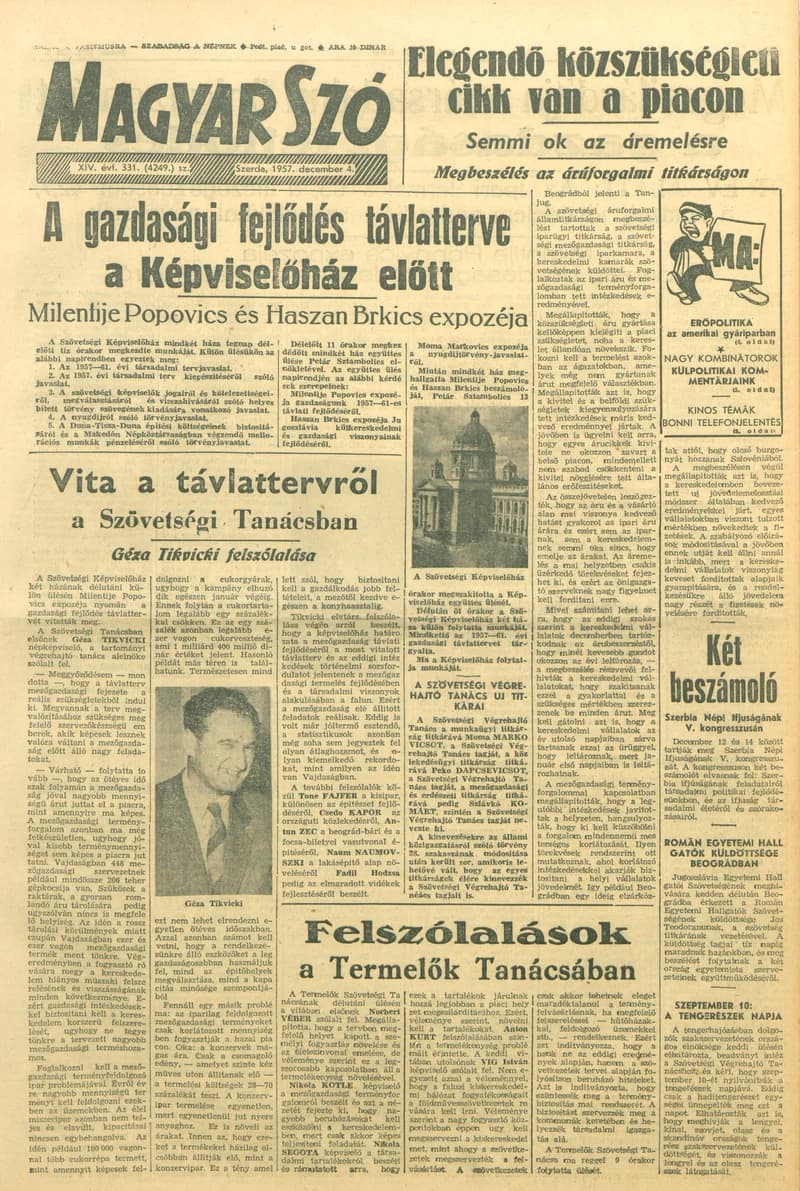Magyar Szó, 14. évf. 1957. december 4. 331. sz. 1–10. oldal