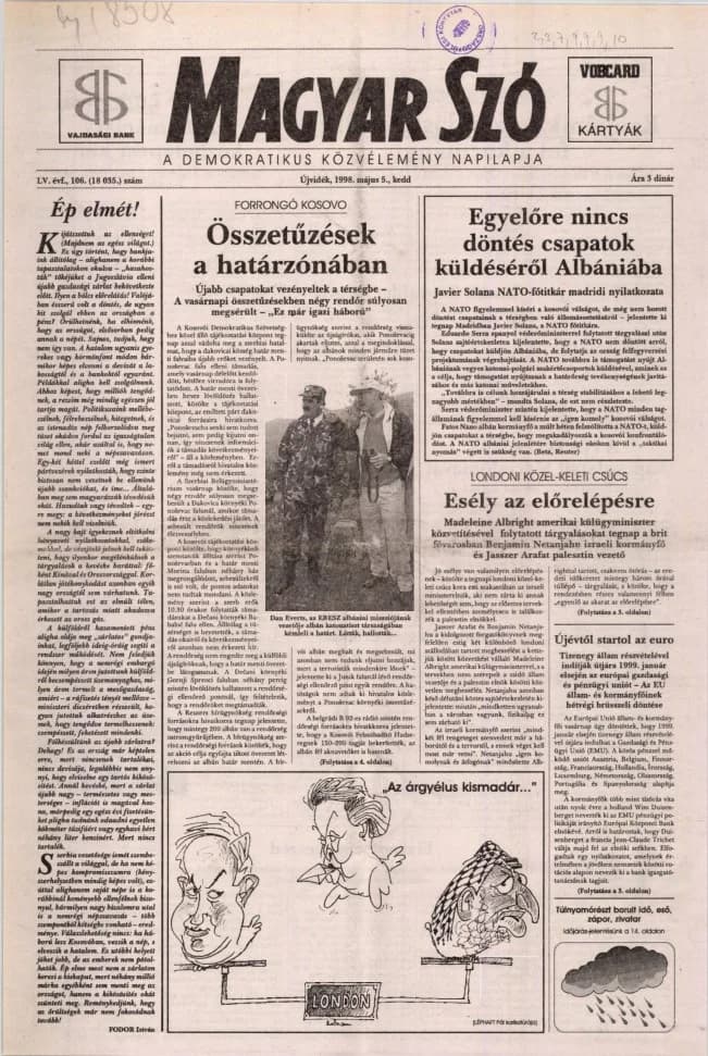 Magyar Szó, 55. évf. 1998. május 5. 106. sz. 1–16. oldal