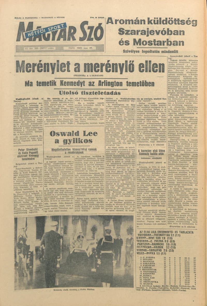 Magyar Szó, 20. évf. 1963. november 25. 325. sz. 1–16. oldal