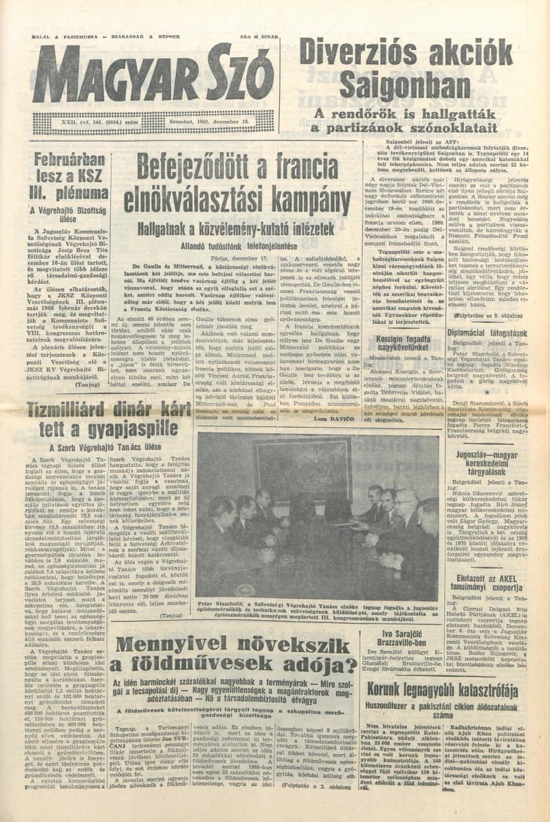 Magyar Szó, 22. évf. 1965. december 18. 346. sz.