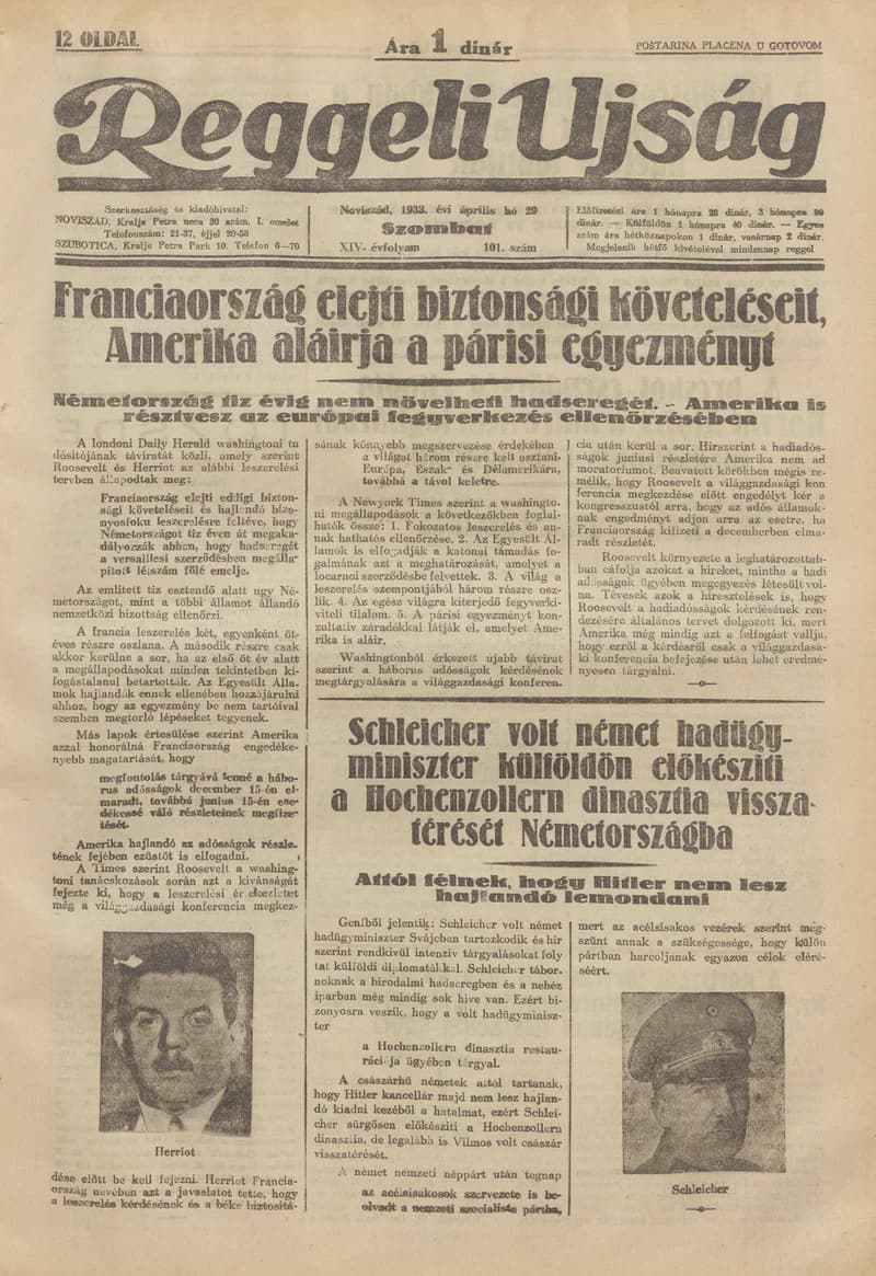 Reggeli Újság, 14. évf. 1933. április 2. 79. sz.