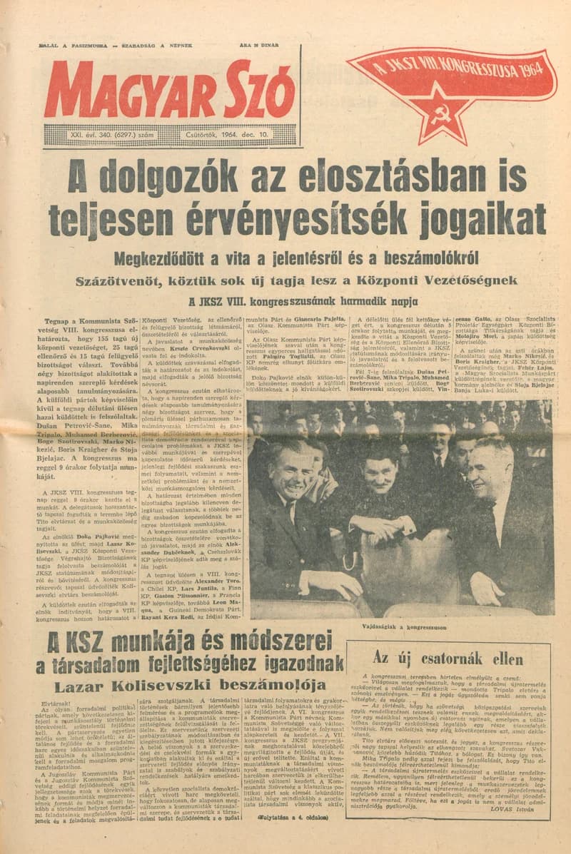 Magyar Szó, 21. évf. 1964. december 10. 340. sz.