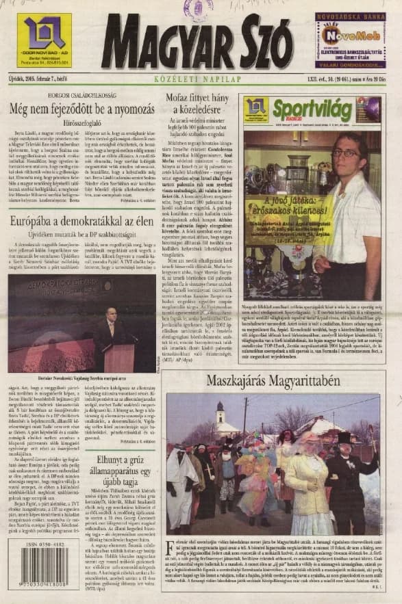 Magyar Szó, 62. évf. 2005. február 7. 30. sz. 1–12. oldal