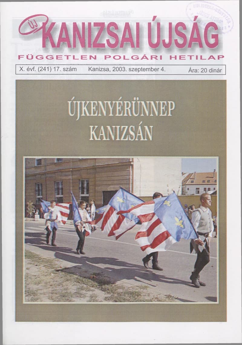 Új Kanizsai Újság, 10. évf. 2003. szeptember 4. 17. sz.