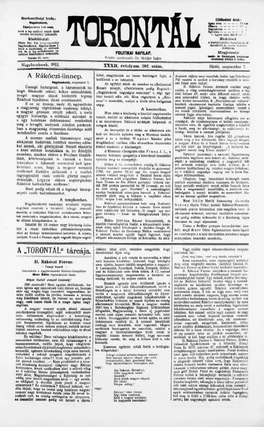Torontál, 32. évf. 1903. szeptember 7. 202. sz.