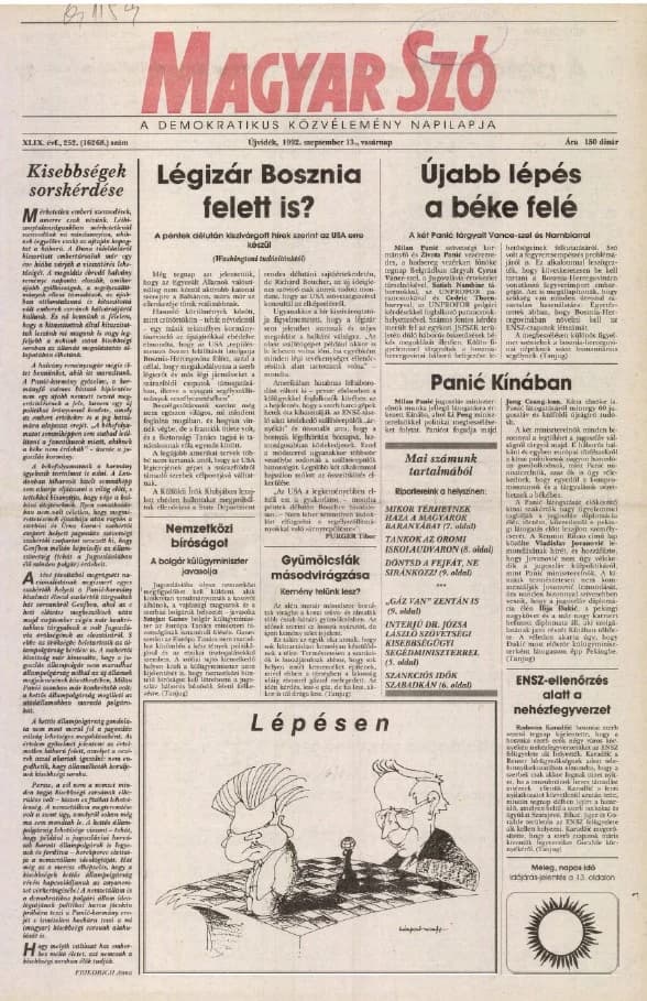 Magyar Szó, 49. évf. 1992. szeptember 13. 252. sz. 1–24. oldal