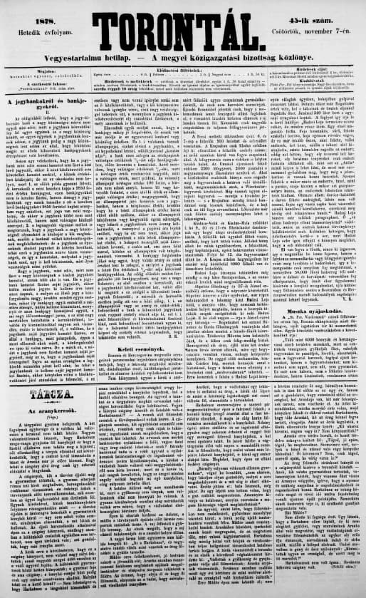 Torontál, 7. évf. 1878. november 7. 45. sz.