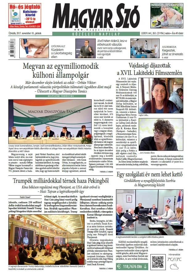 Magyar Szó, 74. évf. 2017. november 10. 263. sz. 1–16. oldal