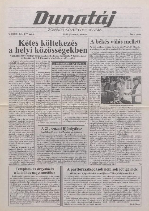 Dunatáj, 5. évf. 2003. június 4. 217. sz.