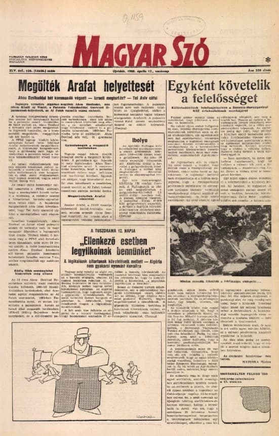 Magyar Szó, 45. évf. 1988. április 17. 106. sz. 1–32. oldal