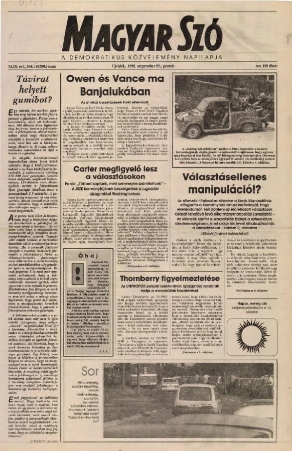 Magyar Szó, 49. évf. 1992. szeptember 25. 264. sz. 1–16. oldal