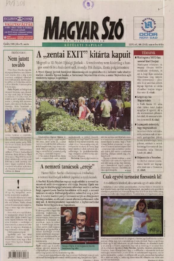 Magyar Szó, 66. évf. 2009. július 22. 168. sz. 1–16. oldal