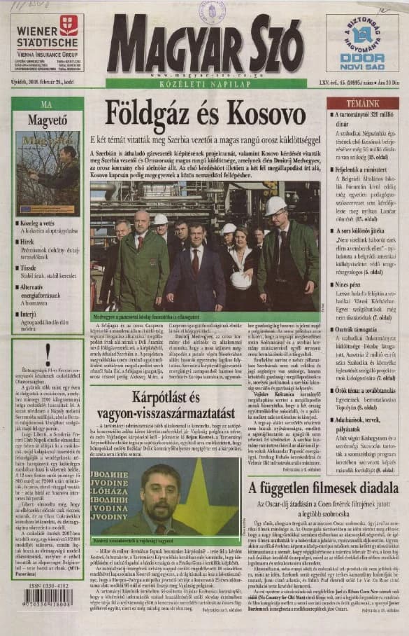 Magyar Szó, 65. évf. 2008. február 26. 45. sz. 1–20. oldal