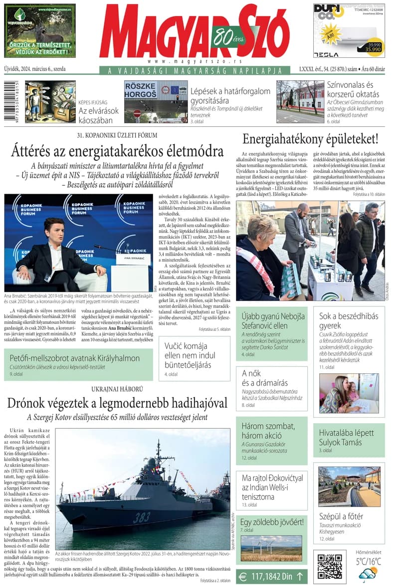 Magyar Szó, 81. évf. 2024. március 6. 54. sz. 1–16. oldal