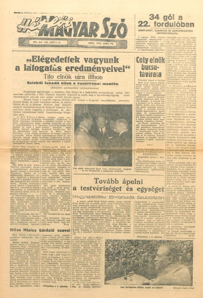 Magyar Szó, 13. évf. 1956. május 14. 130. sz. 1–10. oldal