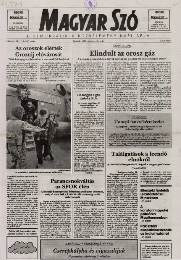 Magyar Szó, 56. évf. 1999. október 19. 201. sz. 1–16. oldal