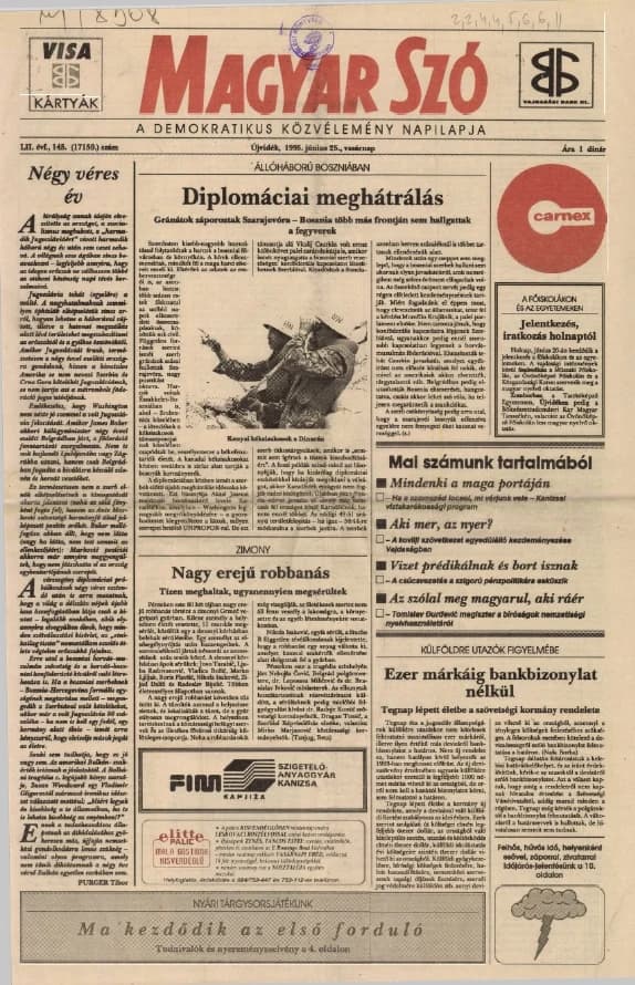 Magyar Szó, 52. évf. 1995. június 25. 145. sz. 1–24. oldal