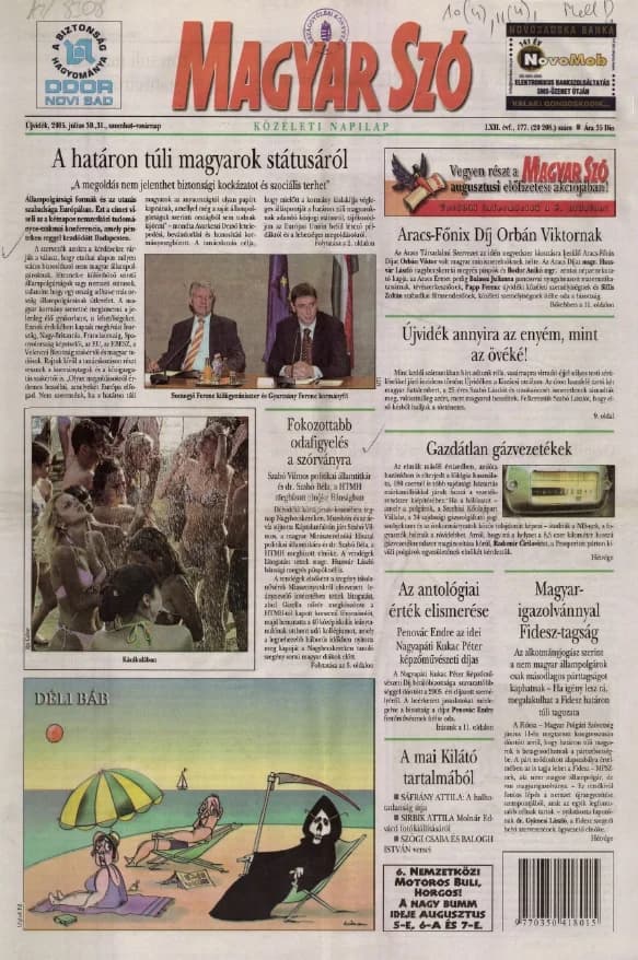 Magyar Szó, 62. évf. 2005. július 30. – 31. 177. sz. 1–32. oldal
