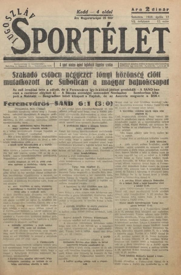 Jugoszláv sportélet, 7. évf. 1928. április 17. 12. sz.