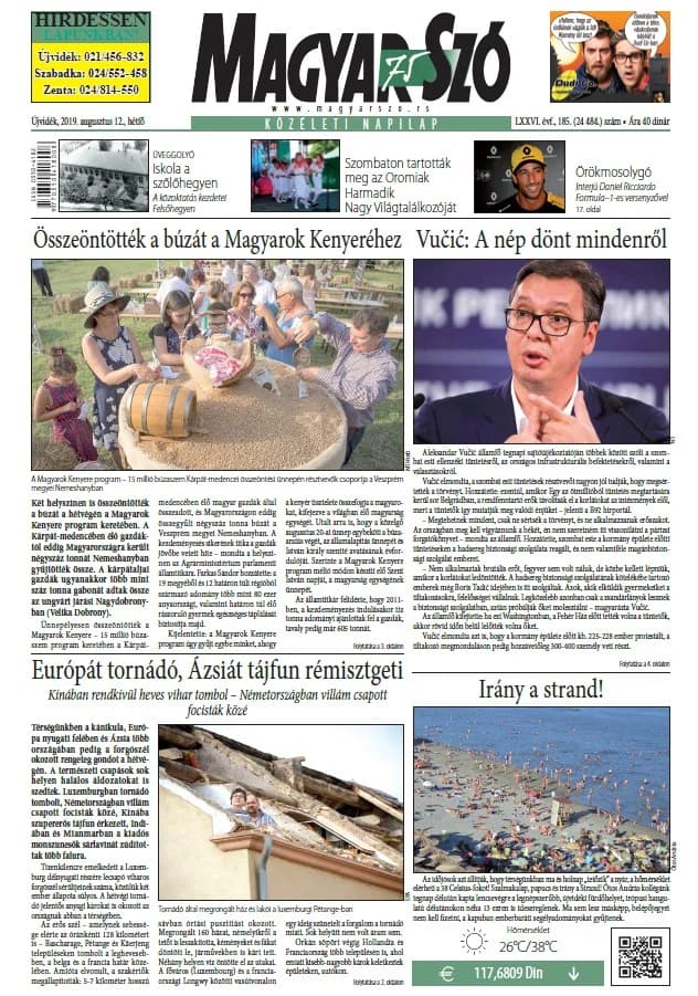 Magyar Szó, 76. évf. 2019. augusztus 12. 185. sz. 1–20. oldal