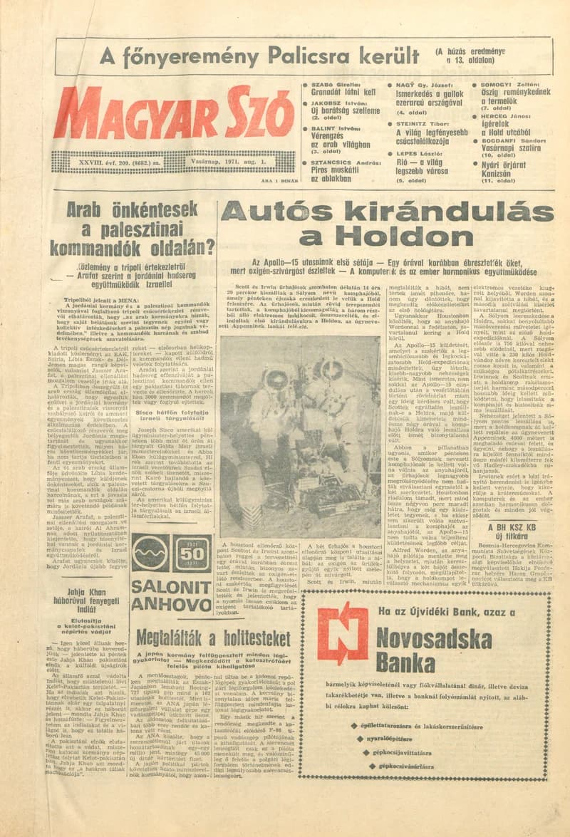 Magyar Szó, 28. évf. 1971. augusztus 1. 209. sz. 1–32. oldal