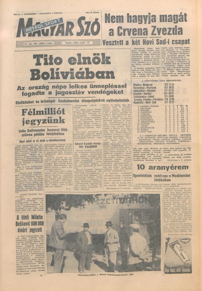 Magyar Szó, 20. évf. 1963. szeptember 30. 269. sz. 1–16. oldal