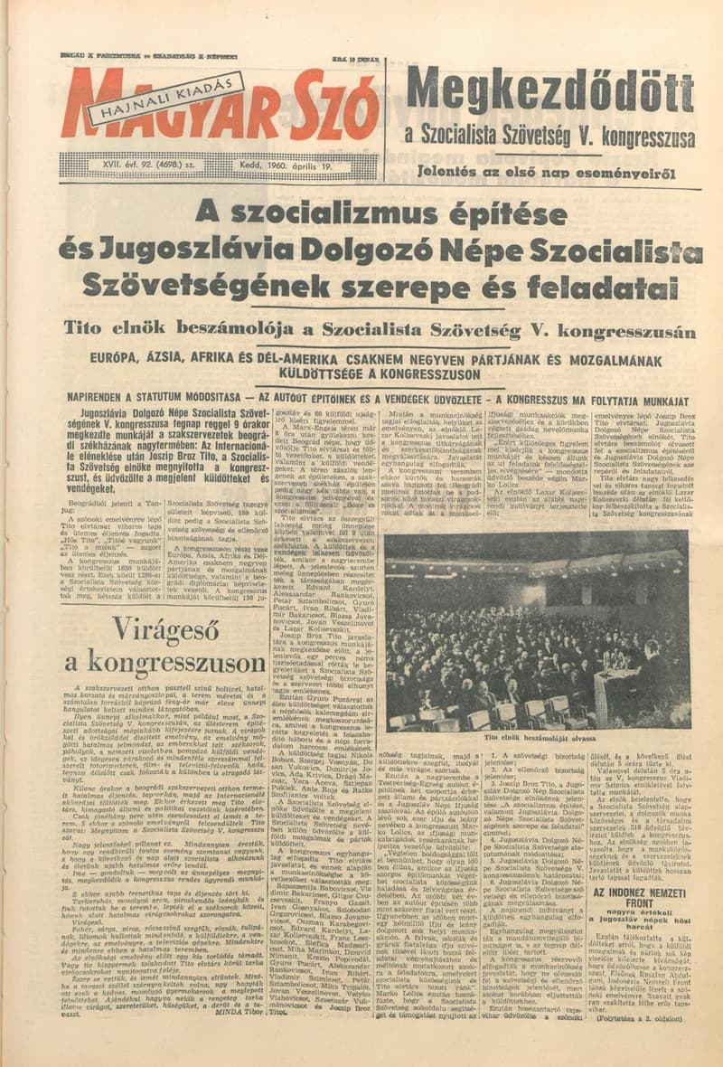 Magyar Szó, 17. évf. 1960. április 19. 92. sz. 1–28. oldal