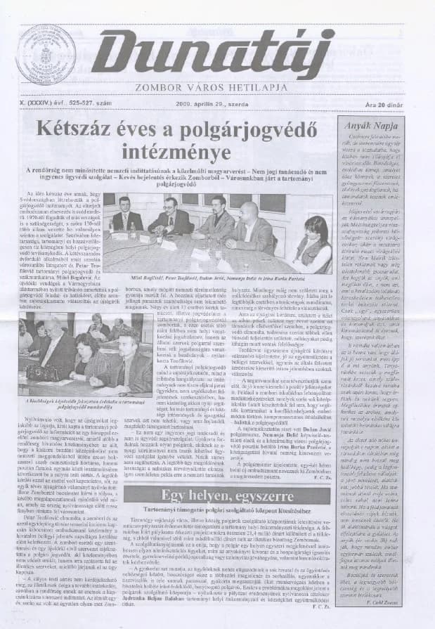 Dunatáj, 11. évf. 2009. április 29. 525–527. sz.