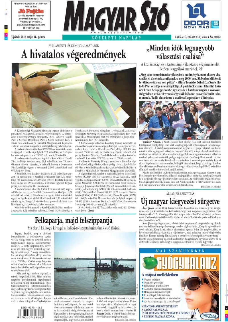 Magyar Szó, 69. évf. 2012. május 11. 106. sz. 1–20. oldal