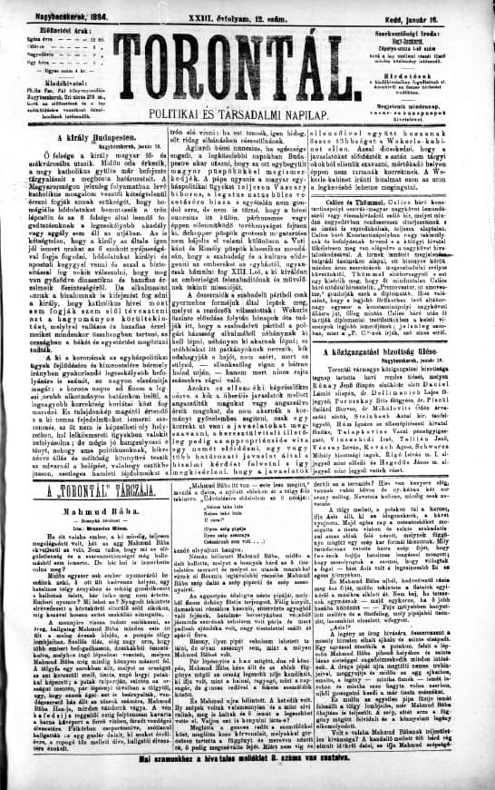Torontál, 23. évf. 1894. január 16. 12. sz.