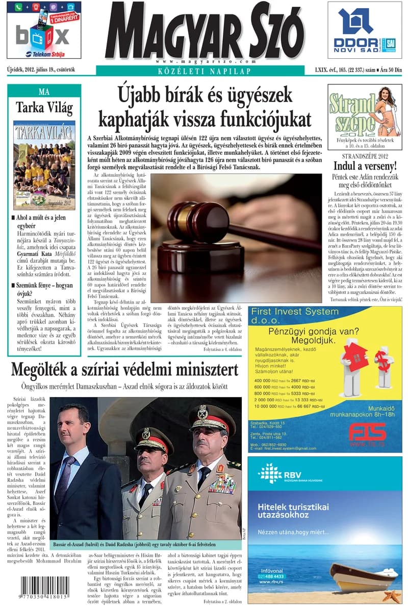 Magyar Szó, 69. évf. 2012. július 19. 165. sz. 1–20. oldal