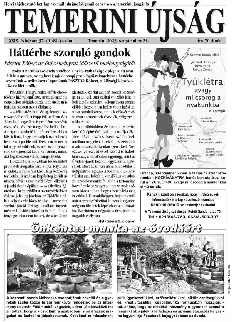 Temerini Újság, 29. évf. 2023. szeptember 21. 37. sz.