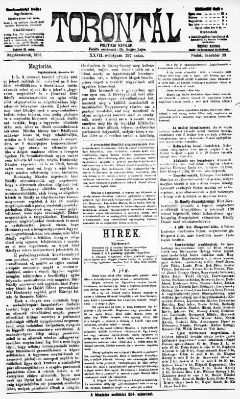 Torontál, 27. évf. 1898. december 30. 297. sz.