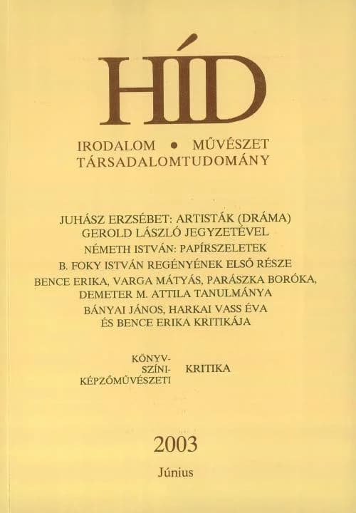 Híd, 67. évf. 2003. június. 6. sz. 601–736. oldal