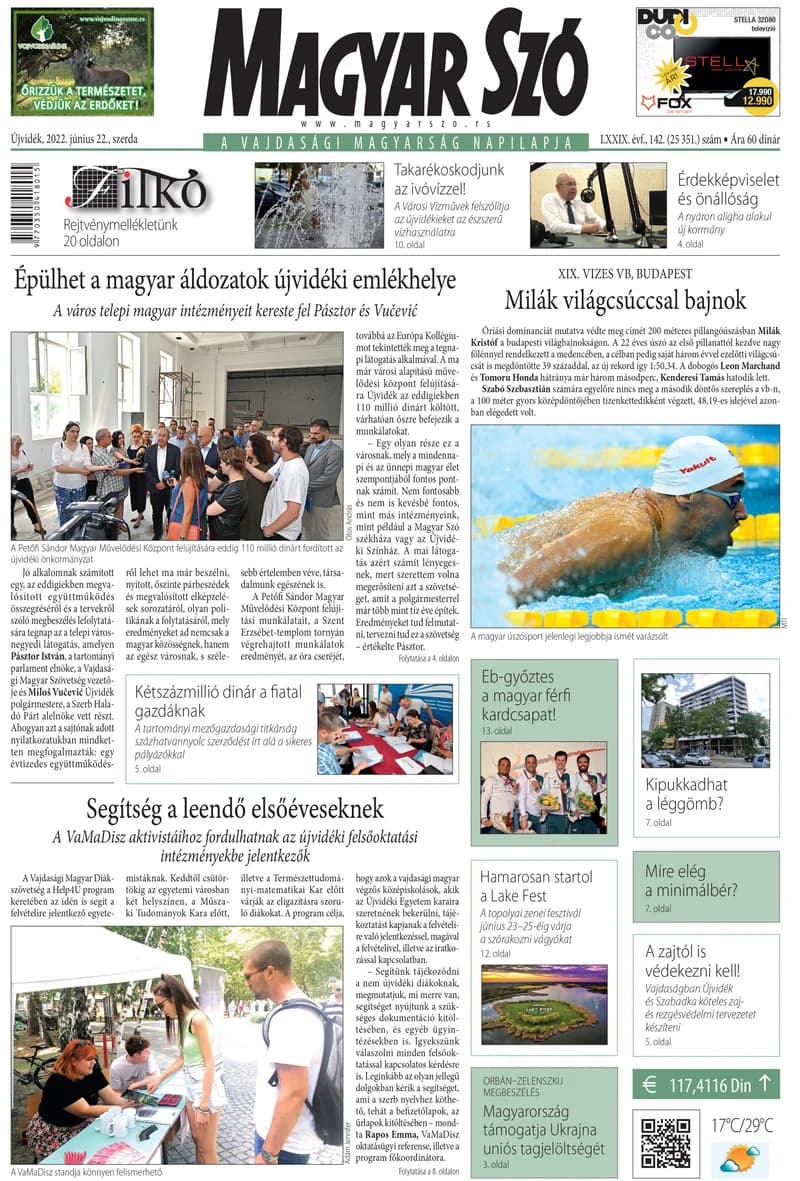 Magyar Szó, 79. évf. 2022. június 22. 142. sz. 1–16. oldal