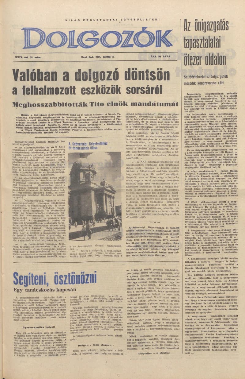 Dolgozók, 25. évf. 1971. április 2. 13. sz.