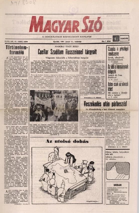 Magyar Szó, 48. évf. 1991. január 13. 11. sz. 1–20. oldal