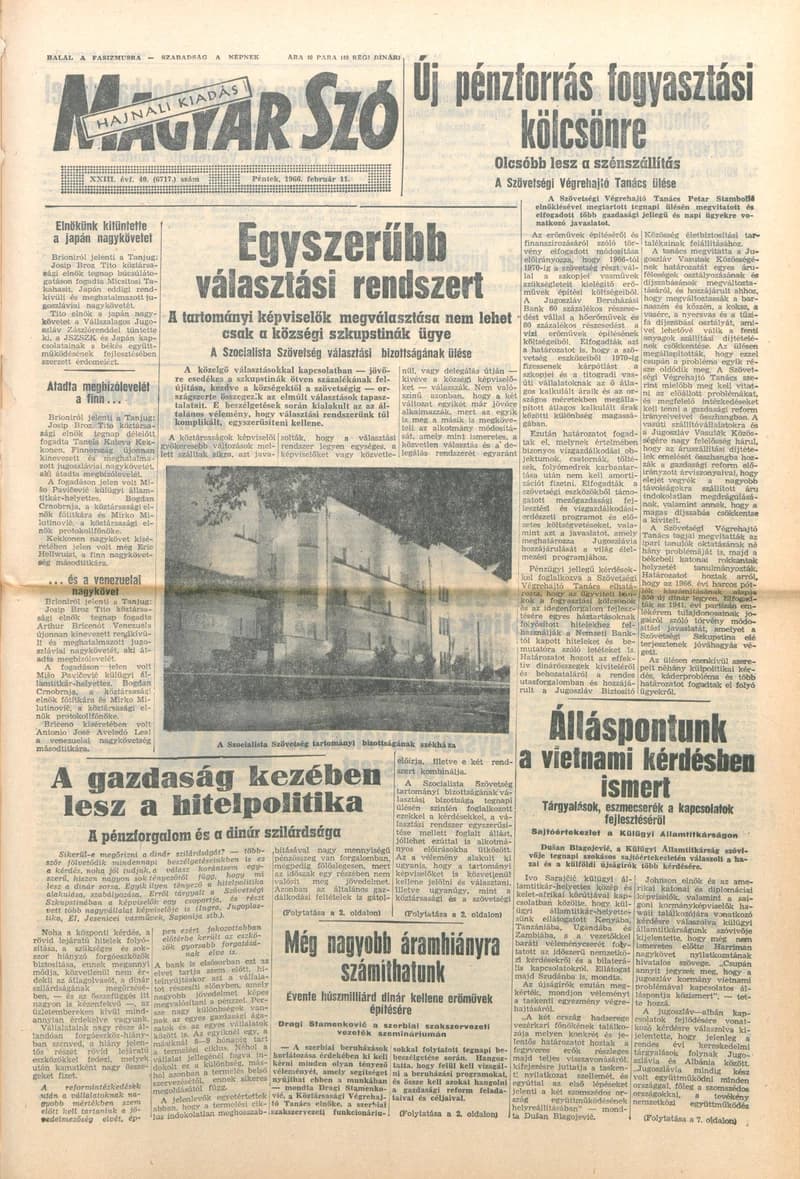 Magyar Szó, 23. évf. 1966. február 11. 40. sz.